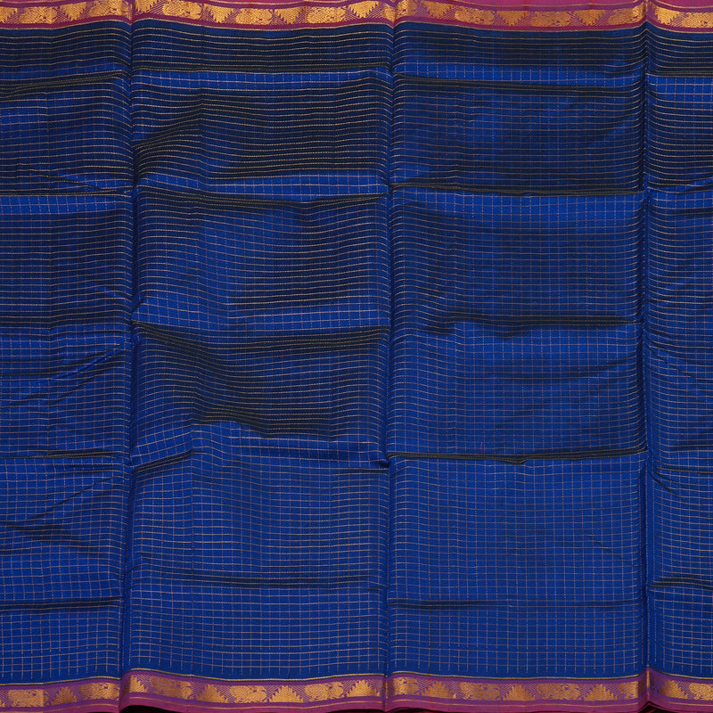 Hayagrivas Handloom Pure Silk Cotton saree in captivating Blue with Peach Pink KBE401E8-8