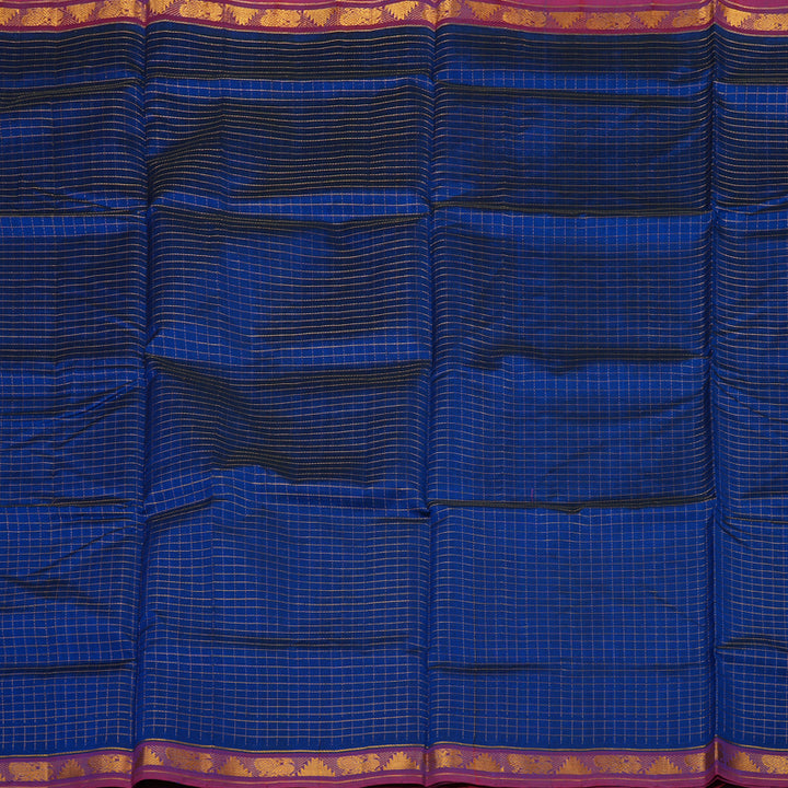 Hayagrivas Handloom Pure Silk Cotton saree in captivating Blue with Peach Pink KBE401E8-8