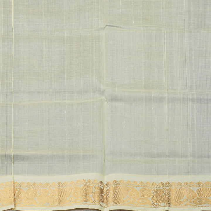 Hayagrivas Handloom Pure Silk Cotton Saree in Purplish Blue with Half white Jari Checks KBE401E9-6