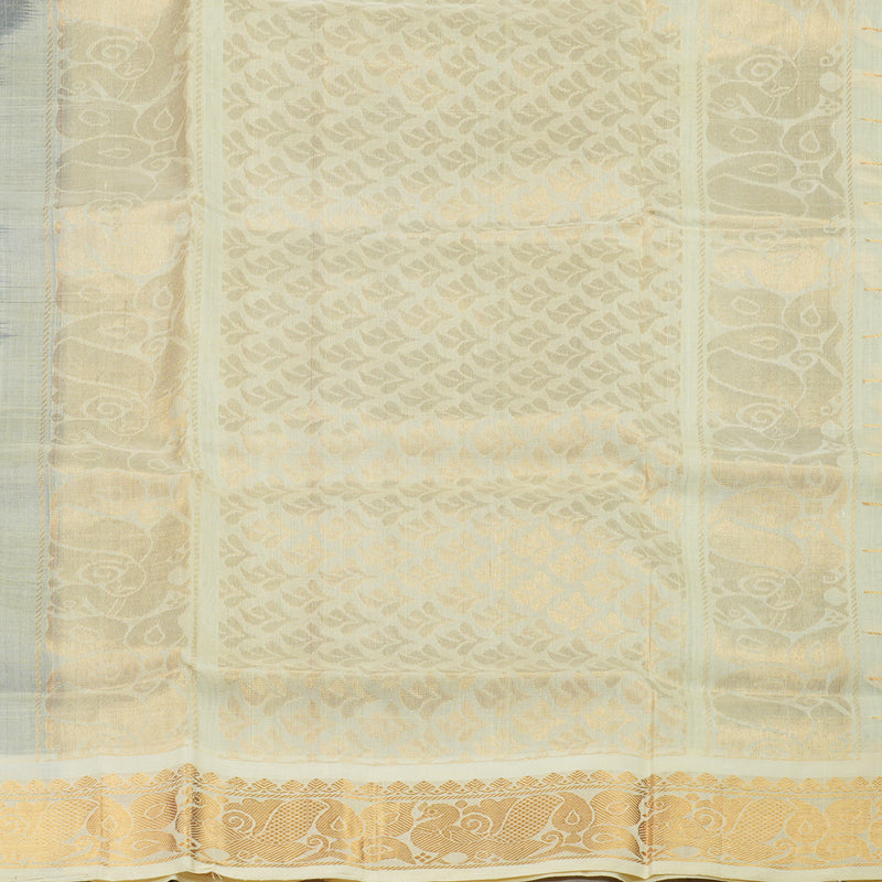 Hayagrivas Handloom Pure Silk Cotton Saree in Purplish Blue with Half white Jari Checks KBE401E9-6