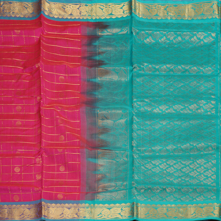 Hayagrivas Handloom Pure Silk Cotton Saree in Radiant Pink KBE401E9-9