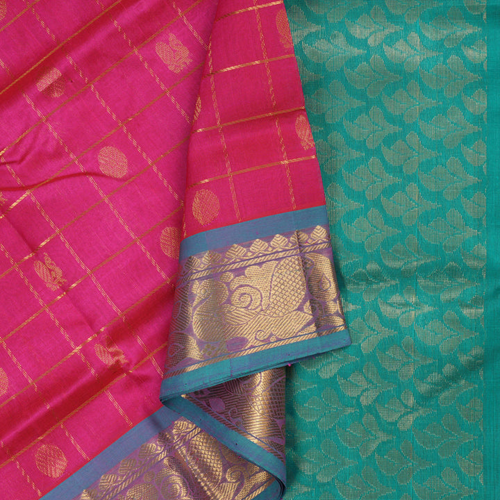 Hayagrivas Handloom Pure Silk Cotton Saree in Radiant Pink KBE401E9-9
