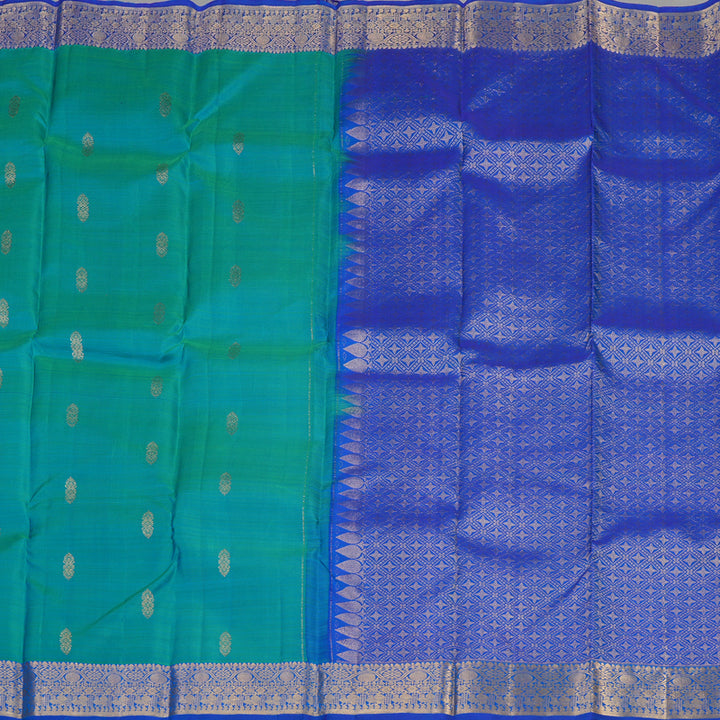 Hayagrivas Handloom Pure Kanjivaram Silk Saree in Sophisticated Sea Green KBE409E21-2