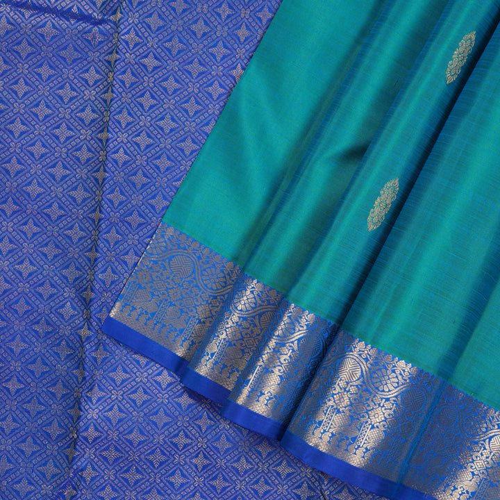 Hayagrivas Handloom Pure Kanjivaram Silk Saree in Sophisticated Sea Green KBE409E21-2