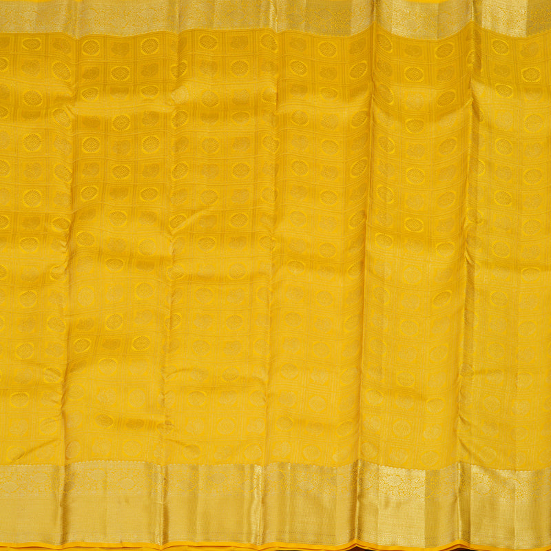 Hayagrivas Handloom Kanjivaram silk saree in Vibrant yellow KBE409E11-1
