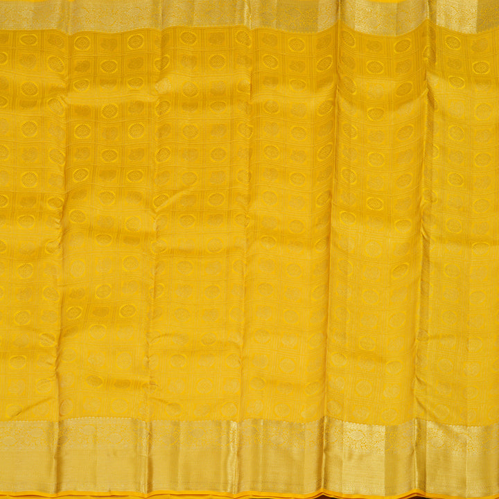 Hayagrivas Handloom Kanjivaram silk saree in Vibrant yellow KBE409E11-1