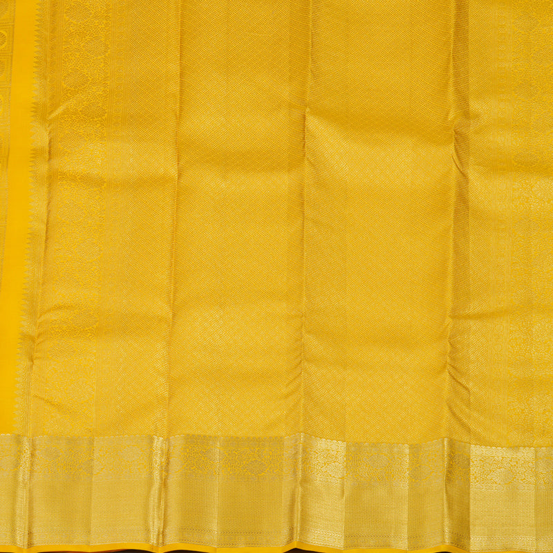 Hayagrivas Handloom Kanjivaram silk saree in Vibrant yellow KBE409E11-1