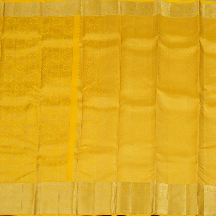 Hayagrivas Handloom Kanjivaram silk saree in Vibrant yellow KBE409E11-1