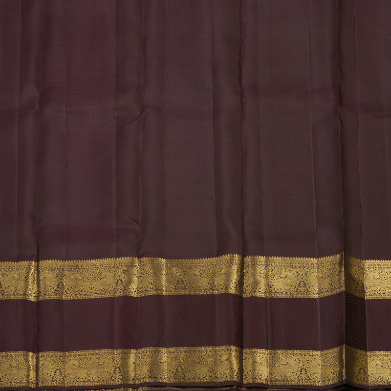 Hayagrivas Handloom Pure Kanjivaram Silk Saree in Stunning Rust Orange KBE409E12-1