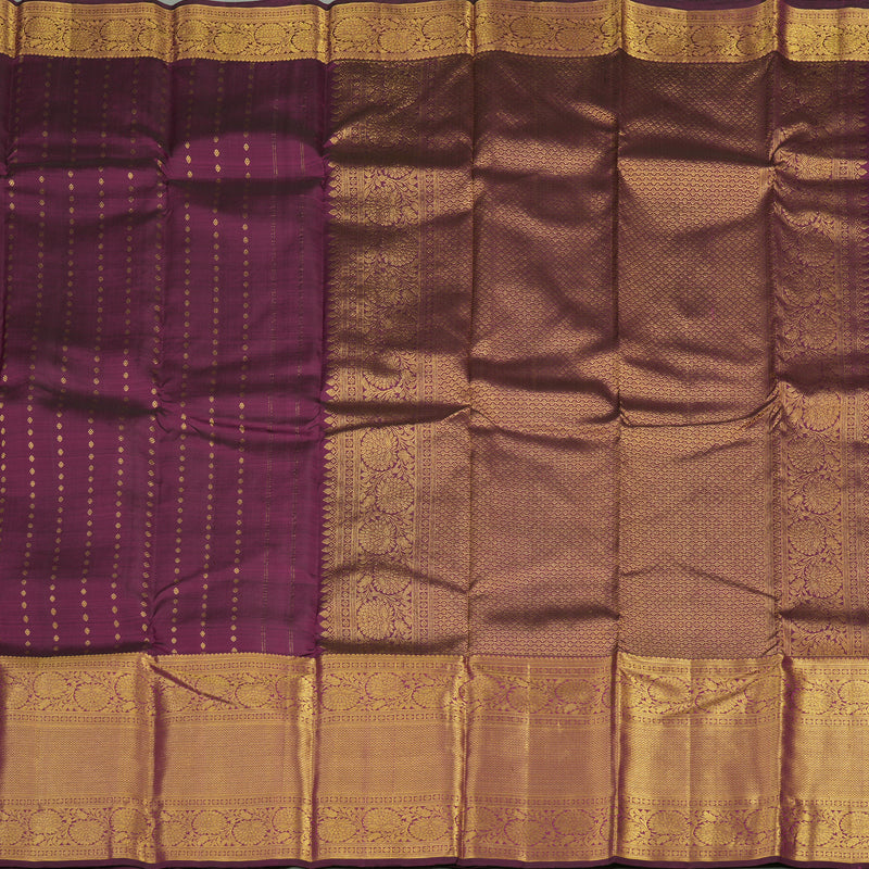 Hayagrivas Handloom Pure Kanjivaram Silk Saree in Vivid Dark Purple KBE409E13-1