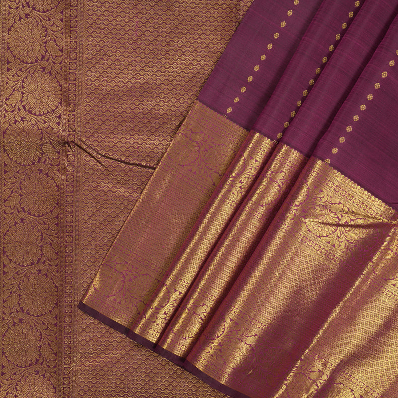 Hayagrivas Handloom Pure Kanjivaram Silk Saree in Vivid Dark Purple KBE409E13-1