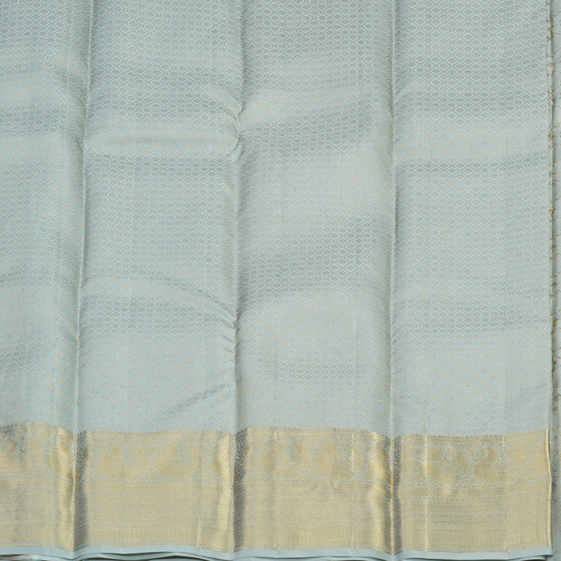 Hayagrivas Handloom Kanjivaram silk saree in Classic Silverish grey KBE409E8-1