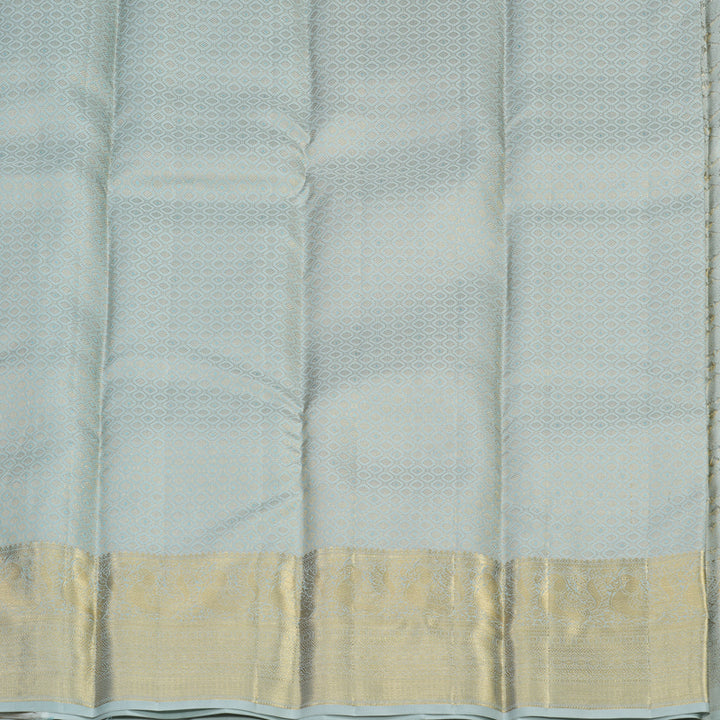 Hayagrivas Handloom Kanjivaram silk saree in Classic Silverish grey KBE409E8-1