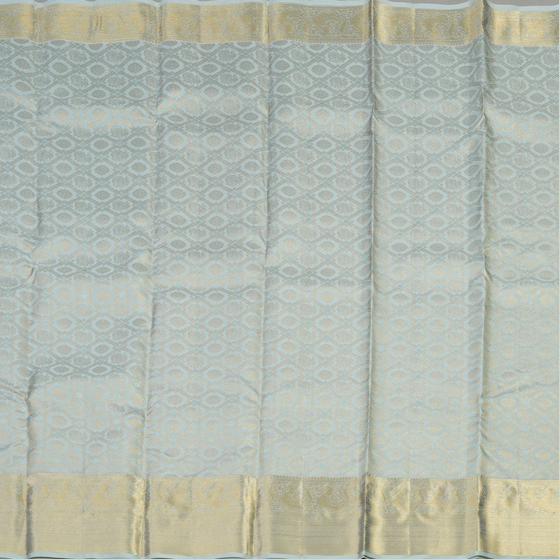 Hayagrivas Handloom Kanjivaram silk saree in Classic Silverish grey KBE409E8-1