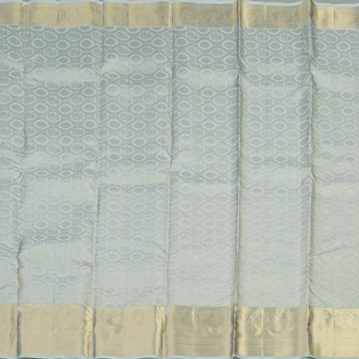 Hayagrivas Handloom Kanjivaram silk saree in Classic Silverish grey KBE409E8-1