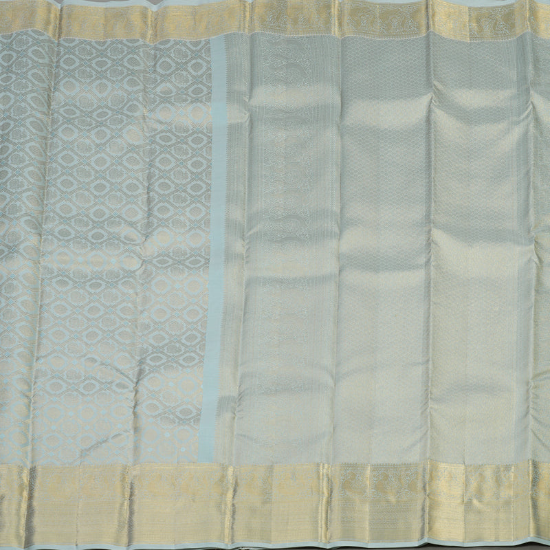 Hayagrivas Handloom Kanjivaram silk saree in Classic Silverish grey KBE409E8-1
