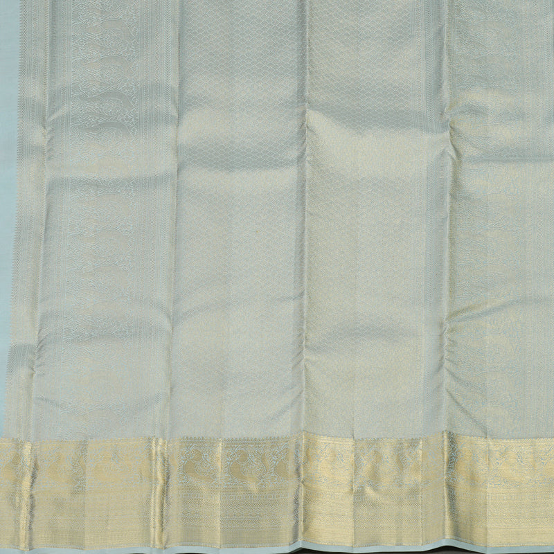 Hayagrivas Handloom Kanjivaram silk saree in Classic Silverish grey KBE409E8-1