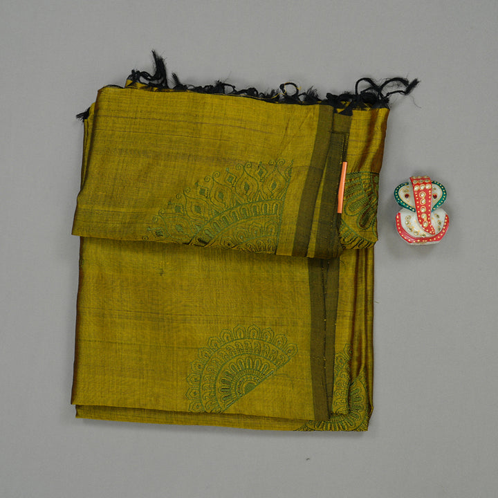 Hayagrivas Handloom Pure Silk Cotton Saree in Deep Mehandi Green HBE40D2-7