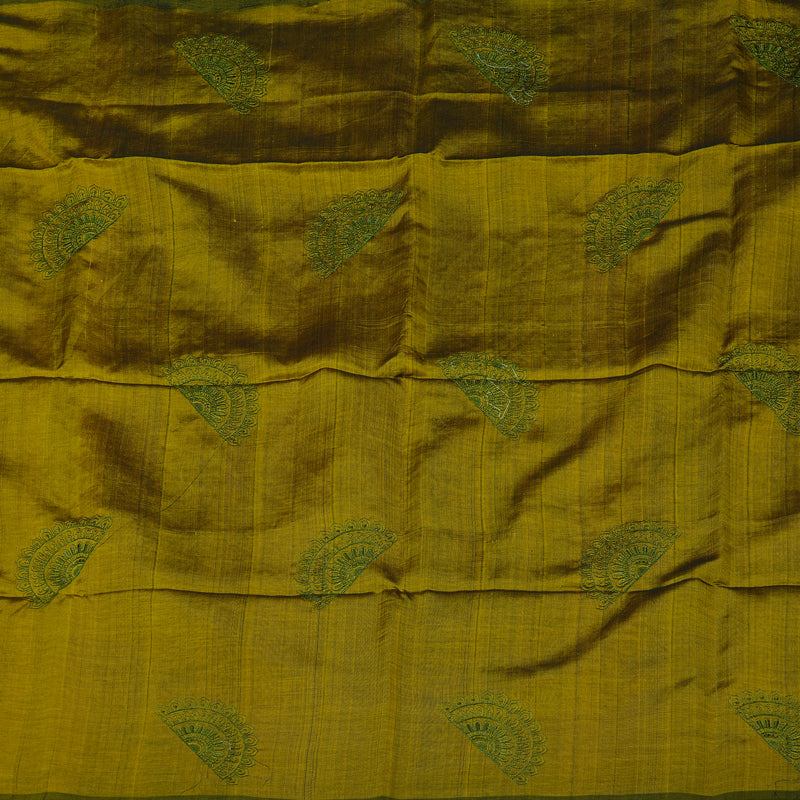 Hayagrivas Handloom Pure Silk Cotton Saree in Deep Mehandi Green HBE40D2-7