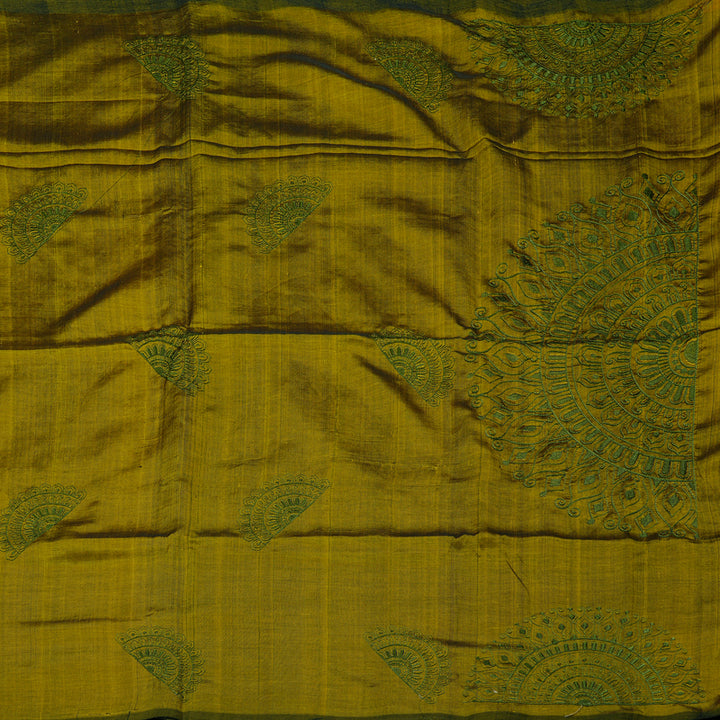 Hayagrivas Handloom Pure Silk Cotton Saree in Deep Mehandi Green HBE40D2-7