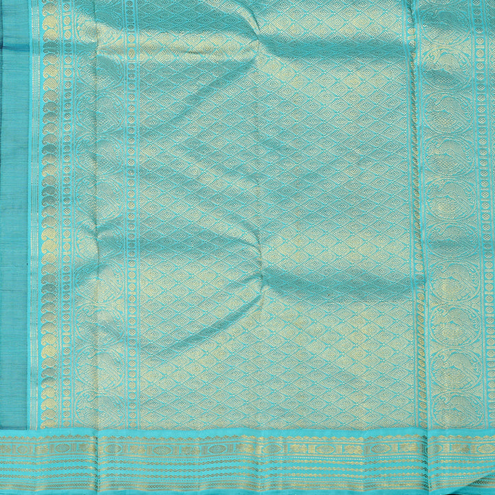 Hayagrivas Handloom Kanjivaram Silk Saree in Attention-grabbing Dark Navy Blue KBE40D3-3