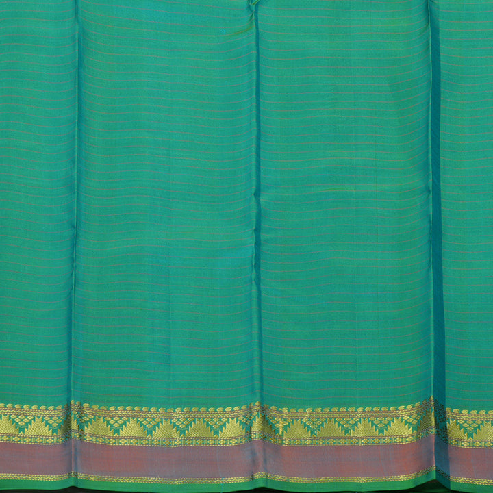 Hayagrivas handloom kanjivaram silk saree in Sky blue with sea green KBE410E1-20