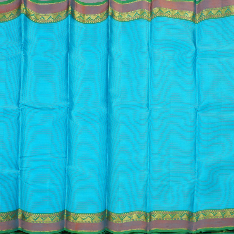 Hayagrivas handloom kanjivaram silk saree in Sky blue with sea green KBE410E1-20
