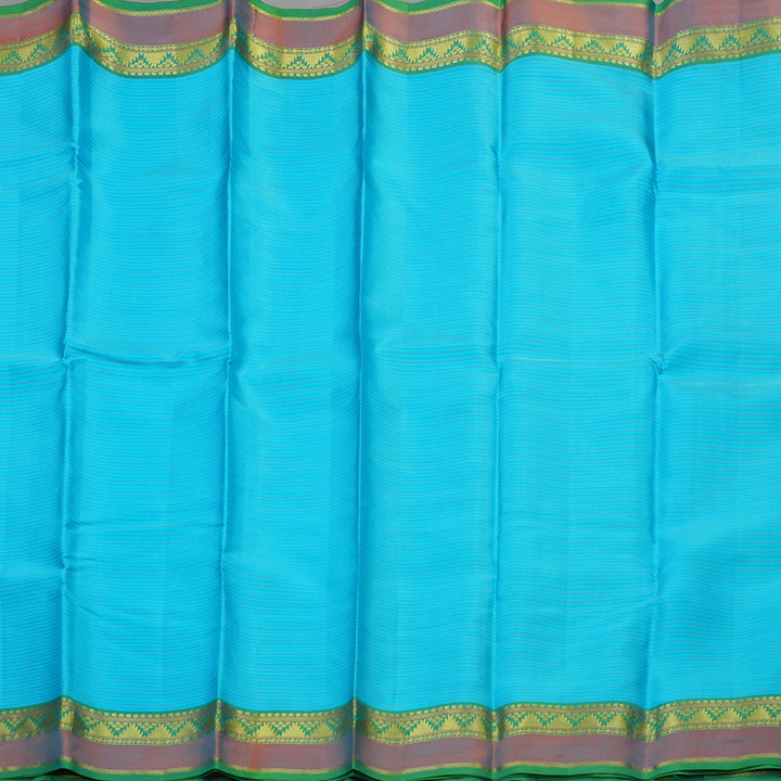 Hayagrivas handloom kanjivaram silk saree in Sky blue with sea green KBE410E1-20