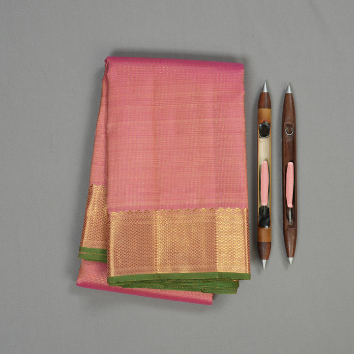 Hayagrivas Handloom Kanjivaram silk saree in Subtle Baby pink KBE413E2-1