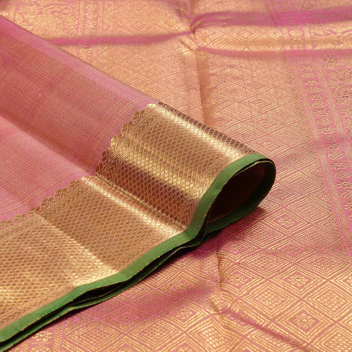Hayagrivas Handloom Kanjivaram silk saree in Subtle Baby pink KBE413E2-1