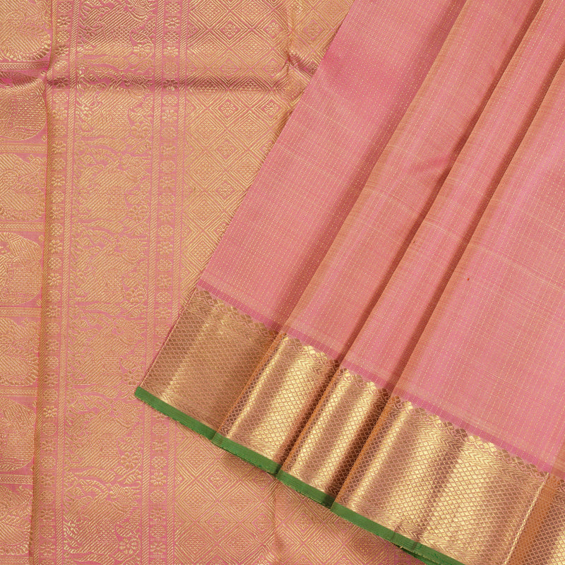 Hayagrivas Handloom Kanjivaram silk saree in Subtle Baby pink KBE413E2-1