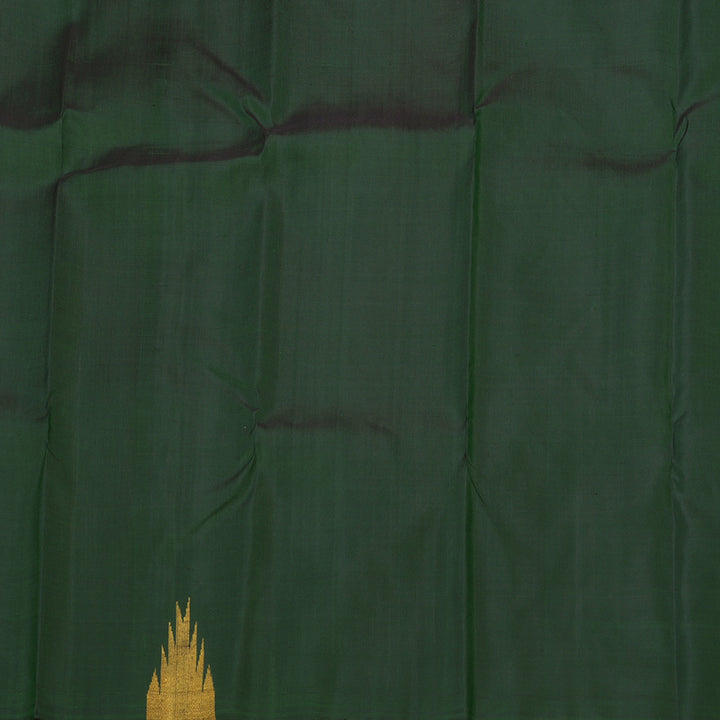 Hayagrivas Handloom Kanjivaram Silk Saree in Sandal with Temple Border KBE414E1-1