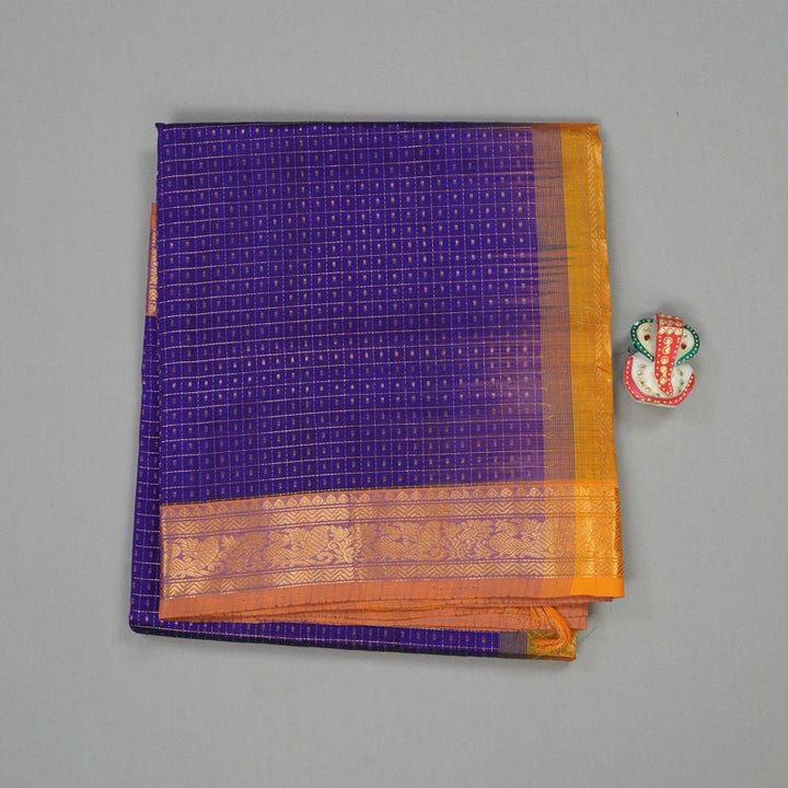Hayagrivas Pure Silk Cotton Saree in Purple with Mustard Yellow KBE415E1-2