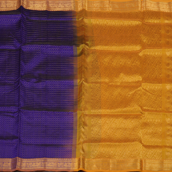Hayagrivas Pure Silk Cotton Saree in Purple with Mustard Yellow KBE415E1-2