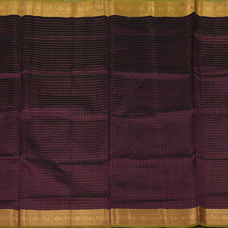 Hayagrivas Pure Silk Cotton saree in Wine Purple with Pale Olive KBE415E1-5