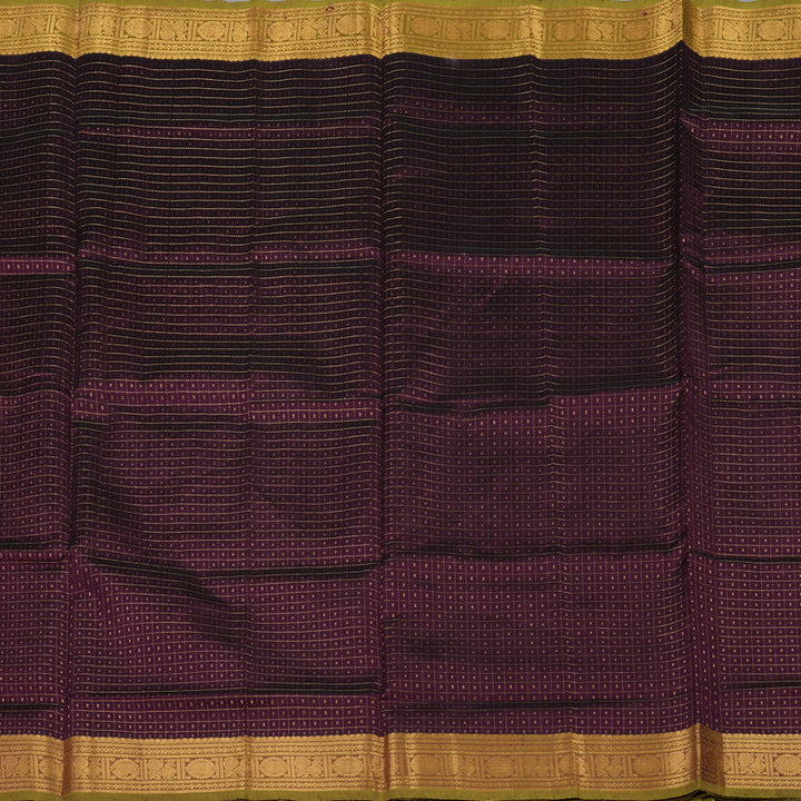 Hayagrivas Pure Silk Cotton saree in Wine Purple with Pale Olive KBE415E1-5