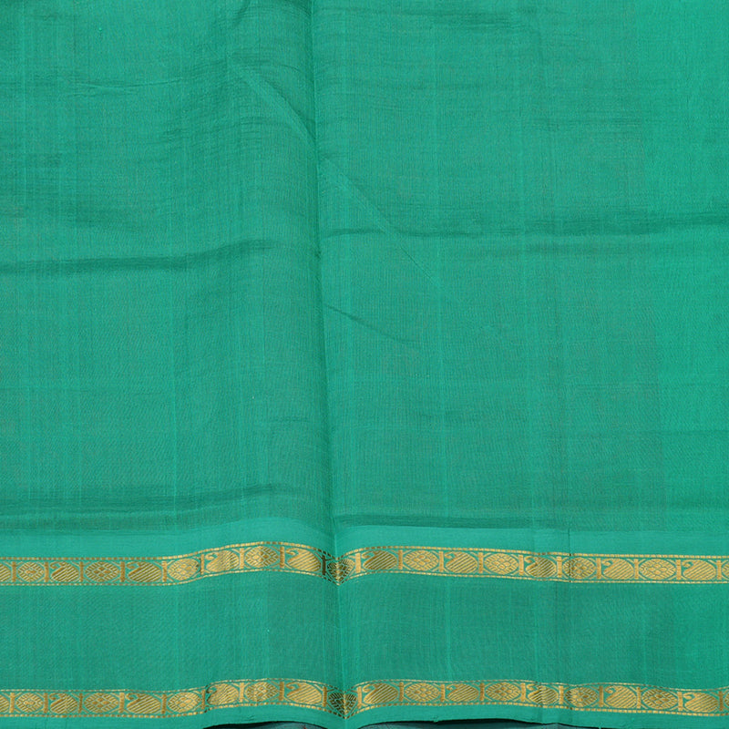 Hayagrivas Pure Silk Cotton saree in Dark Brown with Aqua Blue KBE415E10-1