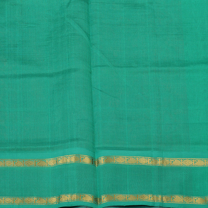 Hayagrivas Pure Silk Cotton saree in Dark Brown with Aqua Blue KBE415E10-1