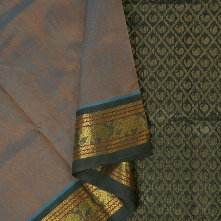 Hayagrivas Pure Silk cotton Saree in Dual tone with Black KBE415E11-11