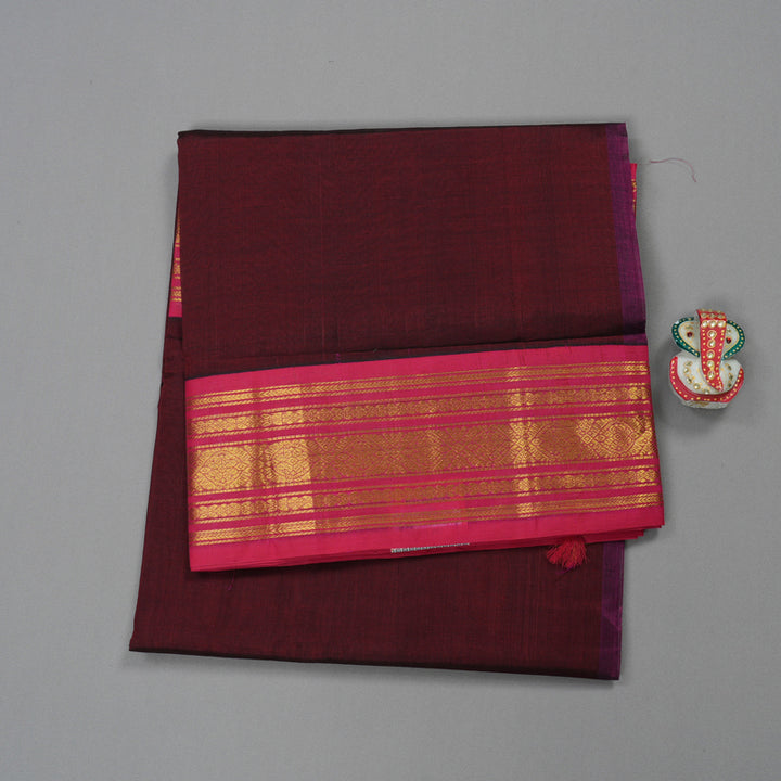 Hayagrivas Handloom Pure Silk Cotton Saree in Opulent Wine Maroon KBE415E11-14