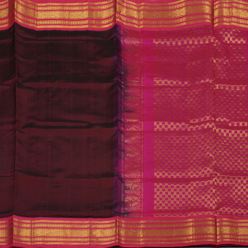 Hayagrivas Handloom Pure Silk Cotton Saree in Opulent Wine Maroon KBE415E11-14