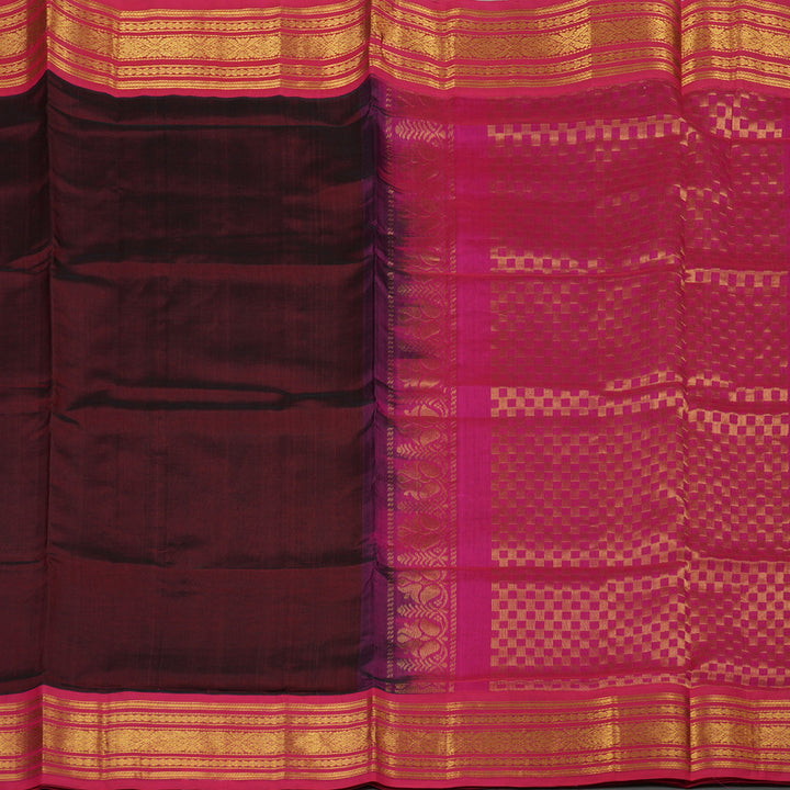 Hayagrivas Handloom Pure Silk Cotton Saree in Opulent Wine Maroon KBE415E11-14