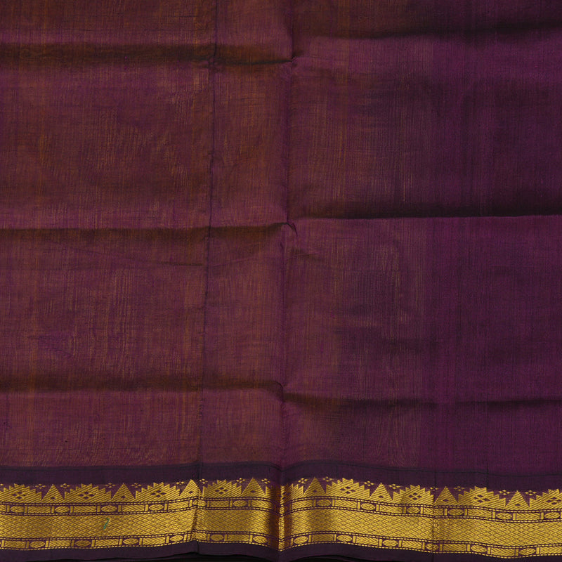 Hayagrivas Pure Silk Cotton saree in Mango Yellow with Deep Purple KBE415E11-17