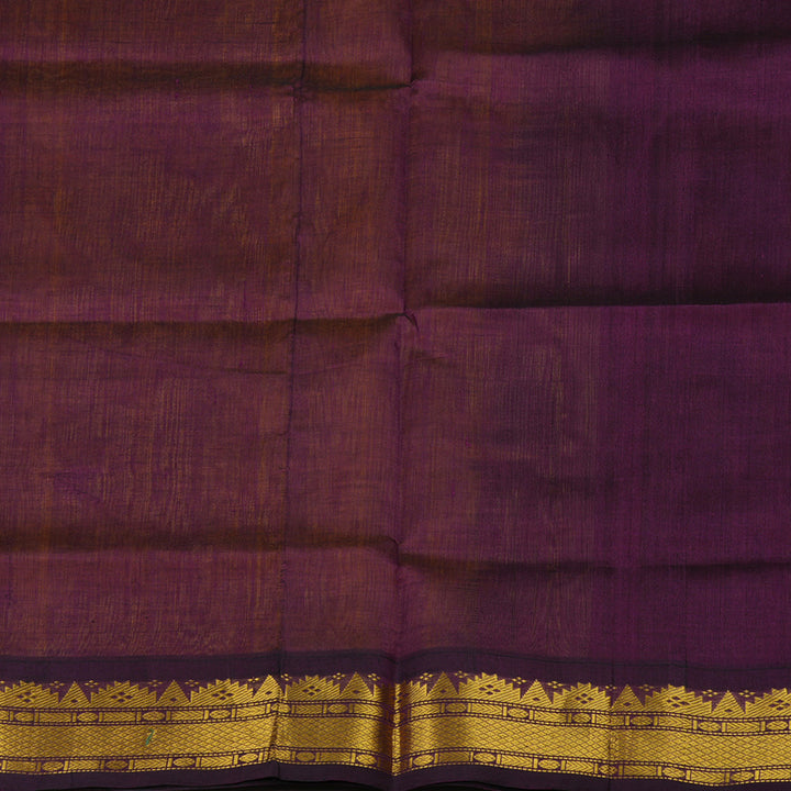 Hayagrivas Pure Silk Cotton saree in Mango Yellow with Deep Purple KBE415E11-17