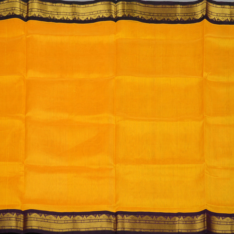 Hayagrivas Pure Silk Cotton saree in Mango Yellow with Deep Purple KBE415E11-17