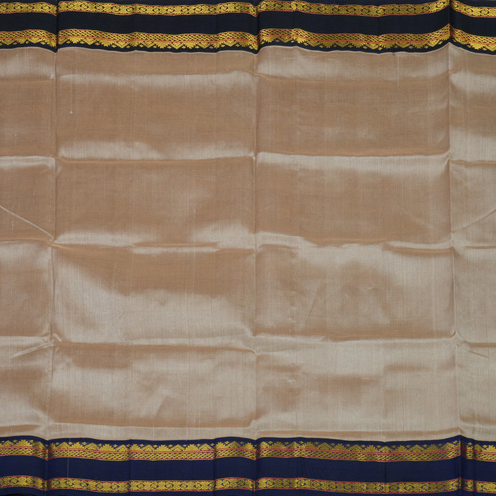 Hayagrivas Pure Silk Cotton Saree in Beige with Purplish Blue KBE415E11-9