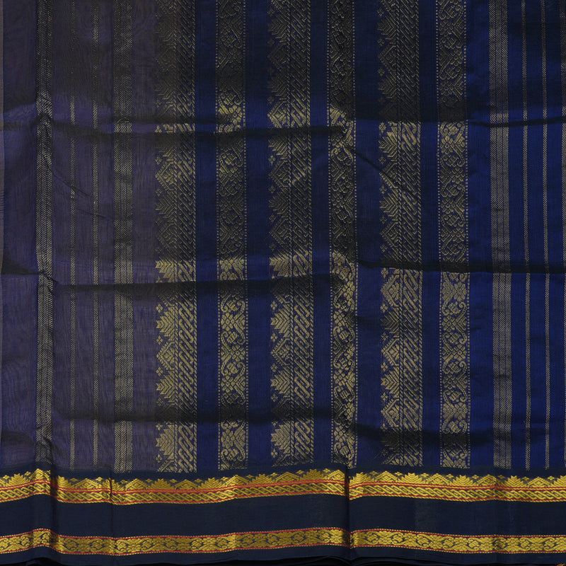 Hayagrivas Pure Silk Cotton Saree in Beige with Purplish Blue KBE415E11-9