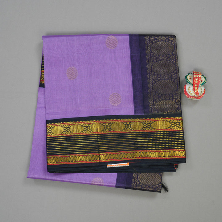 Hayagrivas Pure Silk Cotton Saree in Lavender with Navy Blue KBE415E5-7