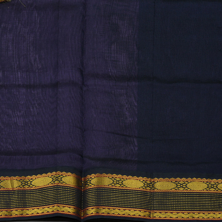 Hayagrivas Pure Silk Cotton Saree in Lavender with Navy Blue KBE415E5-7