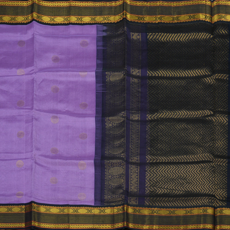 Hayagrivas Pure Silk Cotton Saree in Lavender with Navy Blue KBE415E5-7